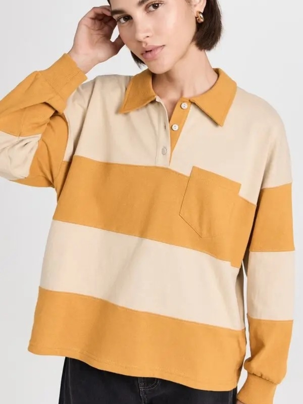 Madewell dry cotton jersey baklava rugby top